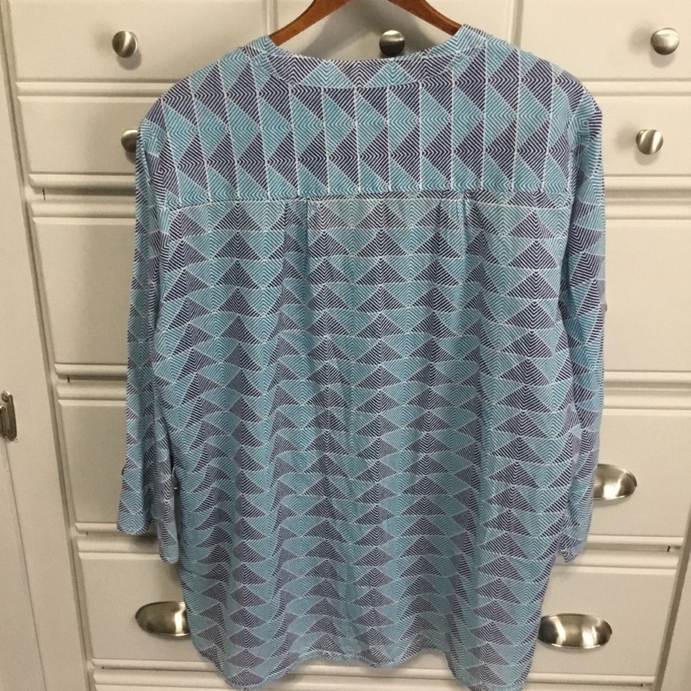 OLIPHANT Lightweight Cotton Geometric Triangle Tunic Top XL - Picture 2 of 10